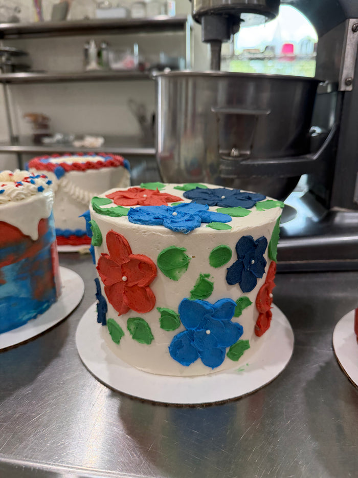 Extra 6" Strawberry Cake (Flowers)