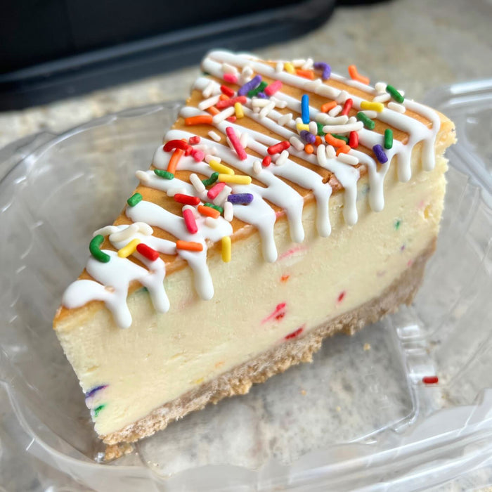White Chocolate Confetti Cheesecake